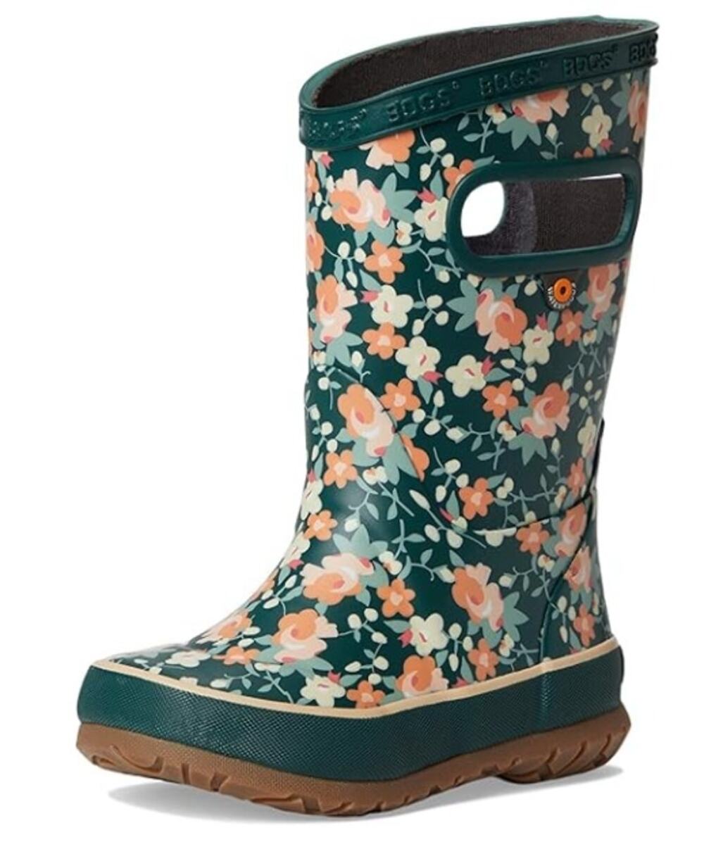 Bogs Kids RainBoot US 5 EU 38 Floral Green Multicolor Waterproof NWOB